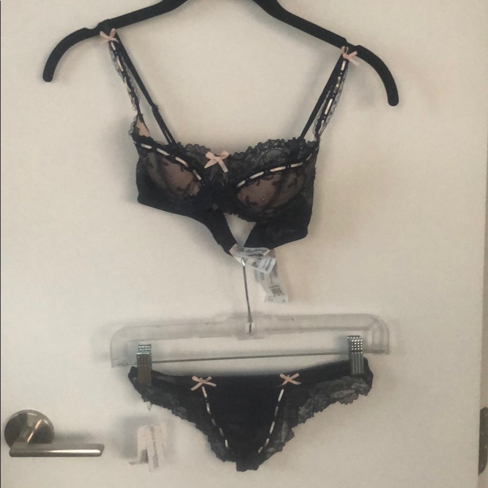 Navy and pink Elle macpherson lingerie set
